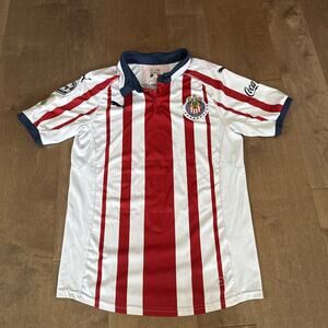 Puma Mens Chivas De Guadalajara Striped Collared Jersey Size Small